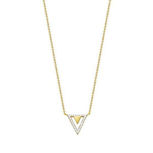 Esprit Damen Kette Collier Edelstahl Gold Zirkonia JW50215 ESNL03115E420