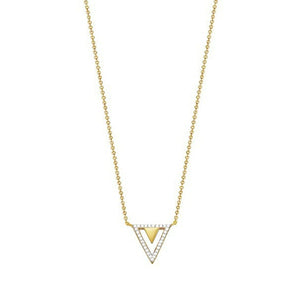 Esprit Damen Kette Collier Edelstahl Gold Zirkonia JW50215 ESNL03115E420