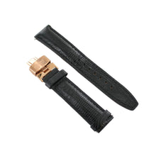 Laden Sie das Bild in den Galerie-Viewer, Ingersoll Ersatzband für Uhren Leder schwarz Eidechsen Faltschließe Rosé 20 mm