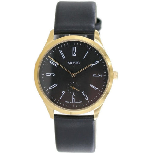 Aristo Bauhaus 1069 Herren Uhr Edelstahl 1H36 Leder