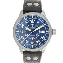 Laden Sie das Bild in den Galerie-Viewer, Aristo Herren Uhr Armbanduhr Automatic Blaue 47 Navigator 3H160 Leder
