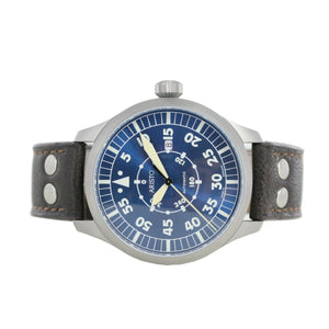 Aristo Herren Uhr Armbanduhr Automatic Blaue 47 Navigator 3H160 Leder
