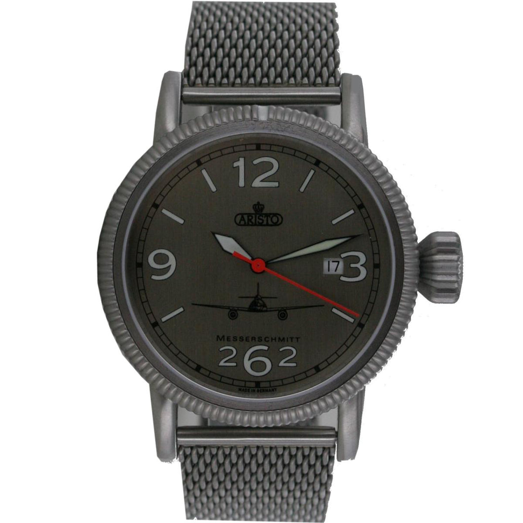 Aristo Herren Uhr Armbanduhr Fliegeruhr ME 262 Automatic 3H262-ALU-MIL