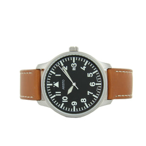 Aristo Herren Uhr Armbanduhr Fliegeruhr Quarz Edelstahl 3H84