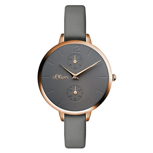 s.Oliver Damen Uhr Armbanduhr Leder SO-3534-LM