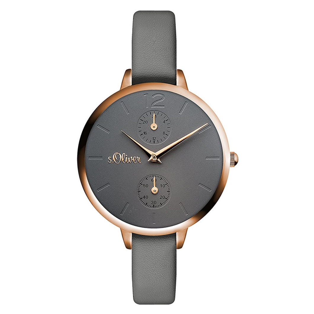s.Oliver Damen Uhr Armbanduhr Leder SO-3534-LM