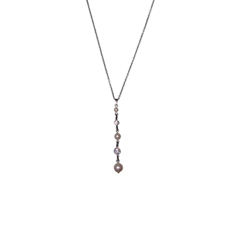 Konplott Halskette Collier Pearl Shadow weiß Kristall