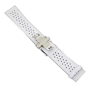 Ingersoll Ersatzband für Uhren Leder weiss Löcher Faltschl. Si 24 mm