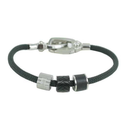 Esprit Herren Armband Textil Edelstahl Silber schwarz ESBR10909B21