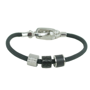 Esprit Herren Armband Textil Edelstahl Silber schwarz ESBR10909B21