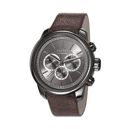 Esprit Collection Herren Uhr Armbanduhr Chrono Zethos Leder EL102171003