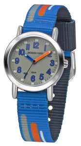 JACQUES FAREL Kinder-Armbanduhr Analog Quarz Jungen Textilband KPS 201 blau