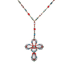 Laden Sie das Bild in den Galerie-Viewer, Konplott Halskette Collier Yoga Californica multi light Kreuz
