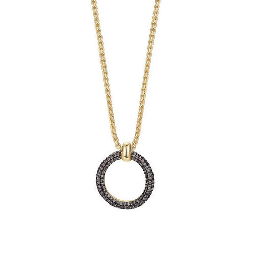 Esprit Damen Kette Edelstahl Gold Peribess black ESNL03009D420