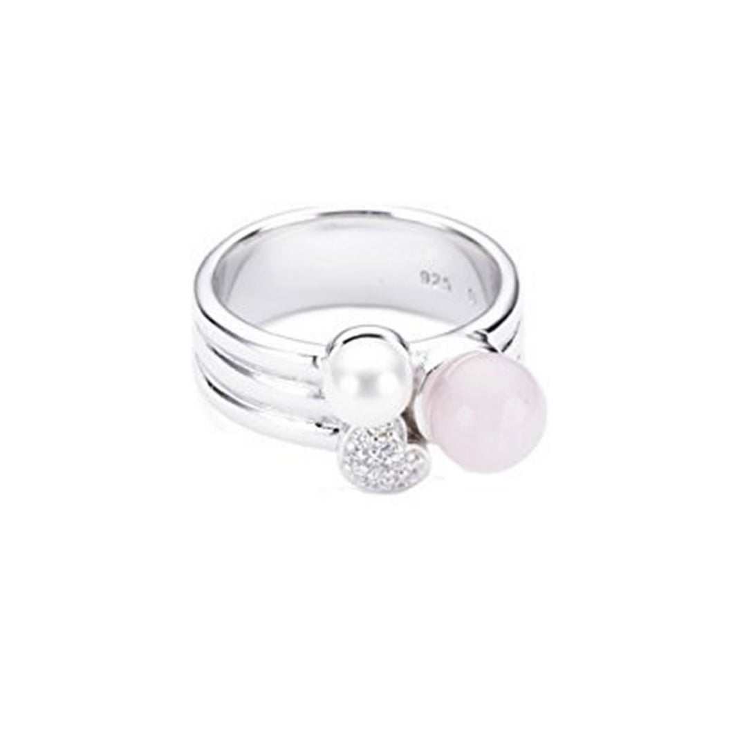 Esprit Damen Ring Silber Zirkonia Glasstein ESRG91703A1