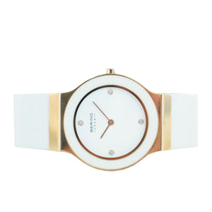Bering Damen Uhr Armbanduhr Slim Ceramic - 32834-664-1 Leder