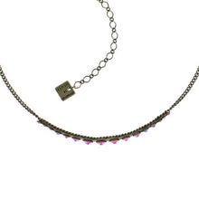 Laden Sie das Bild in den Galerie-Viewer, Konplott Halskette Collier Global Glam De Luxe dark rose L antique brass