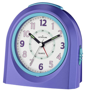 ATRIUM Wecker Analog Quarz lila A921-8 ohne Ticken mit Licht und Snooze
