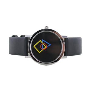 Aristo Bauhaus Damen Uhr Edelstahl 4D86S Leder schwarz