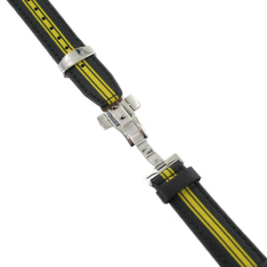 Ingersoll Ersatzband für Uhren Leder sw / gelb Faltschl. Si 22 mm