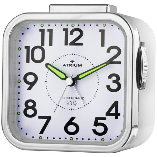 ATRIUM Wecker Analog Quarz Seniorenwecker weiß A530-0 ohne Ticken große Zahlen