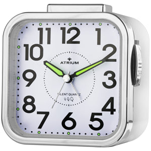 ATRIUM Wecker Analog Quarz Seniorenwecker weiß A530-0 ohne Ticken große Zahlen