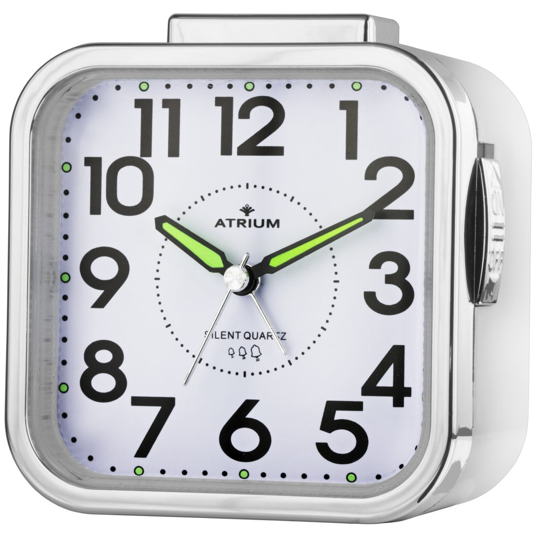 ATRIUM Wecker Analog Quarz Seniorenwecker weiß A530-0 ohne Ticken große Zahlen
