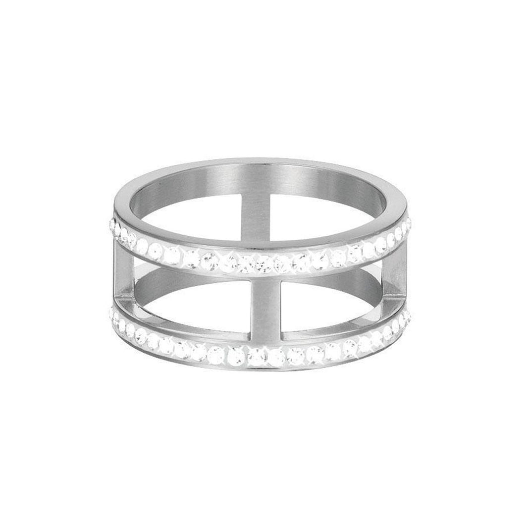 Esprit Damen Ring Edelstahl Silber JW50218 Zirkonia ESRG12698A1