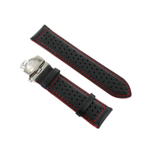 Ingersoll Ersatzband für Uhren Leder schwarz Löcher Faltschl. Si 24 mm