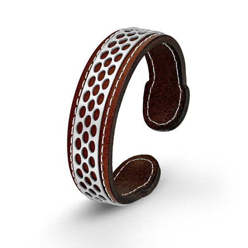 s.Oliver Jewel Herren Armband Armreif Leder Edelstahl SO1288/1 523806