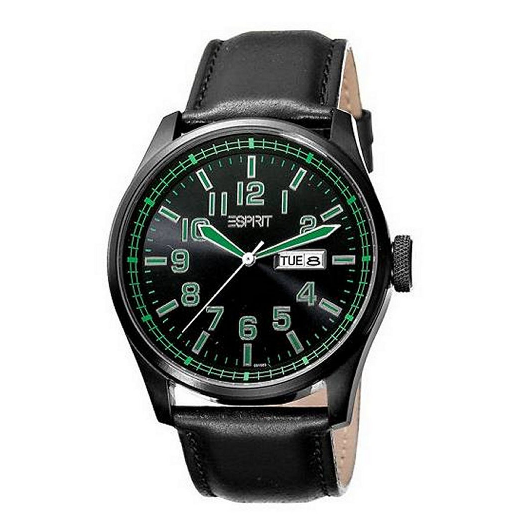 Esprit Herren Uhr Armbanduhr Axis Green Leder ES103151003