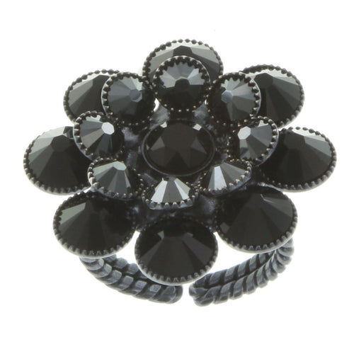 Konplott Ring Lost Garden dunkel schwarz silber