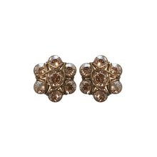 Laden Sie das Bild in den Galerie-Viewer, Konplott Ohrringe Ohrstecker 70`s Circles beige crystal golden shadow silber
