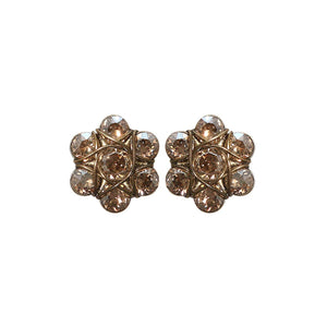 Konplott Ohrringe Ohrstecker 70`s Circles beige crystal golden shadow silber