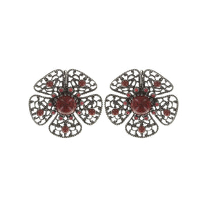 Konplott Ohrringe Brisur Flamenco red large dark antique silver