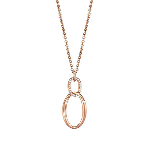 Esprit Damen Kette Collier Edelstahl Rosé Zirkonia ESNL13112C420