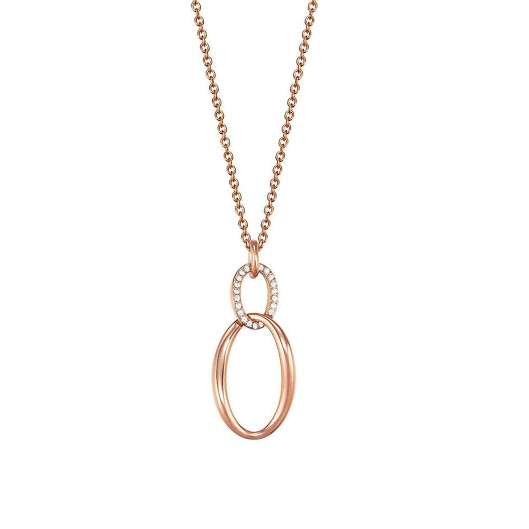 Esprit Damen Kette Collier Edelstahl Rosé Zirkonia ESNL13112C420