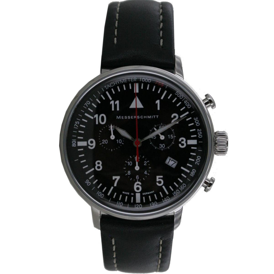 Aristo Herren Messerschmitt Uhr Fliegeruhr ME-755 Leder