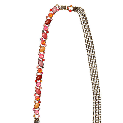 Konplott Halskette Collier lang Alien Caviar pink  / orange