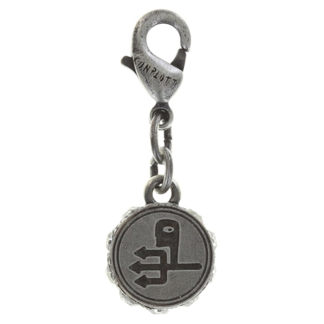 Konplott Anhänger Charm Zodiac Aquarius/Wassermann XS brass/silver Kristalle