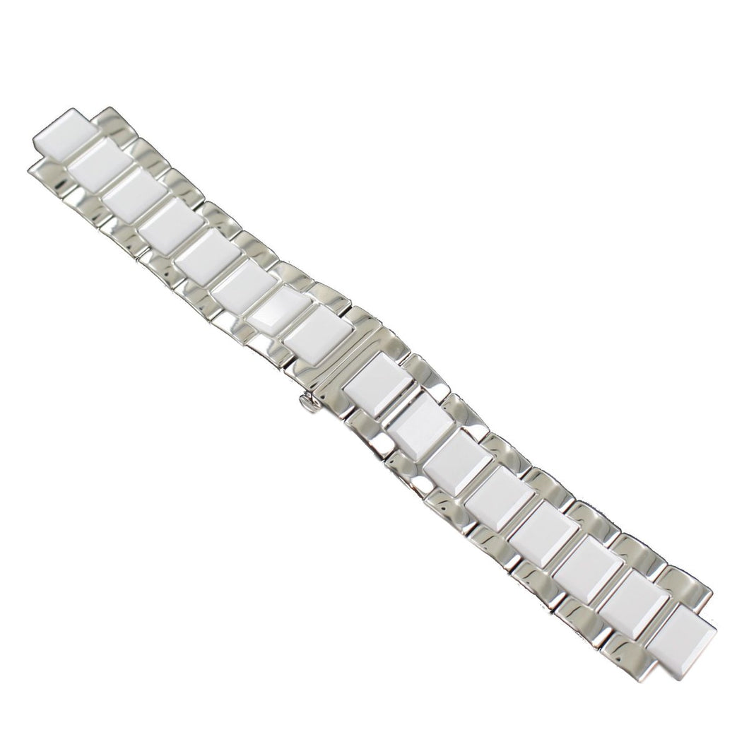 Ingersoll Ersatzband für Uhren Edelstahl Faltschließe Silber Weiss IN7201 23 mm