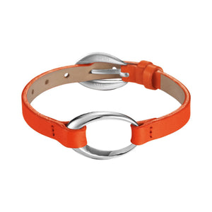 Esprit Damen Armband Leder Edelstahl Ovality orange ESBR11423F200
