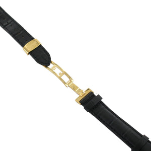 Ingersoll Ersatzband für Uhren Leder schwarz Kroko Faltschl.gold 20 mm XL