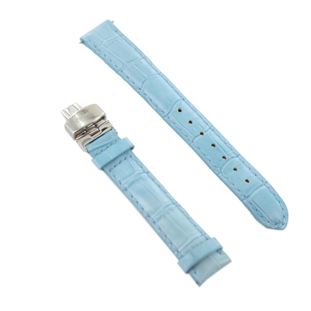 Ingersoll Ersatzband für Uhren Leder hellblau Kroko Faltschl. Si 16 mm