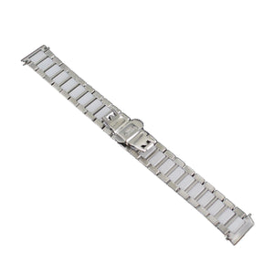 Ingersoll Ersatzband für Uhren Edelstahl Keramik Faltschl. silber / weiss IN2712 18 mm