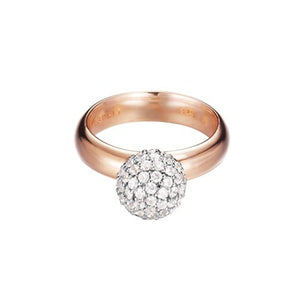 Esprit Damen Ring Silber Roségold Zirkonia Glam sphere rose ESRG92309B1