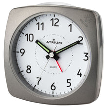 Laden Sie das Bild in den Galerie-Viewer, ATRIUM Wecker Analog Quarz anthrazit me. A251-4 ohne Ticken mit Licht und Snooze