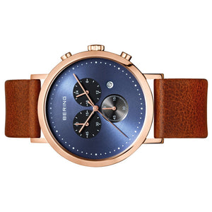 Bering Herren Uhr Armbanduhr Classic Chronograph - 10540-467 Leder