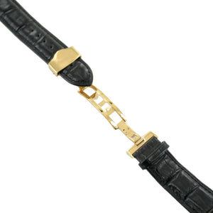 Ingersoll Ersatzband für Uhren Leder schwarz gl. Kroko Faltschl.g. 22 mm