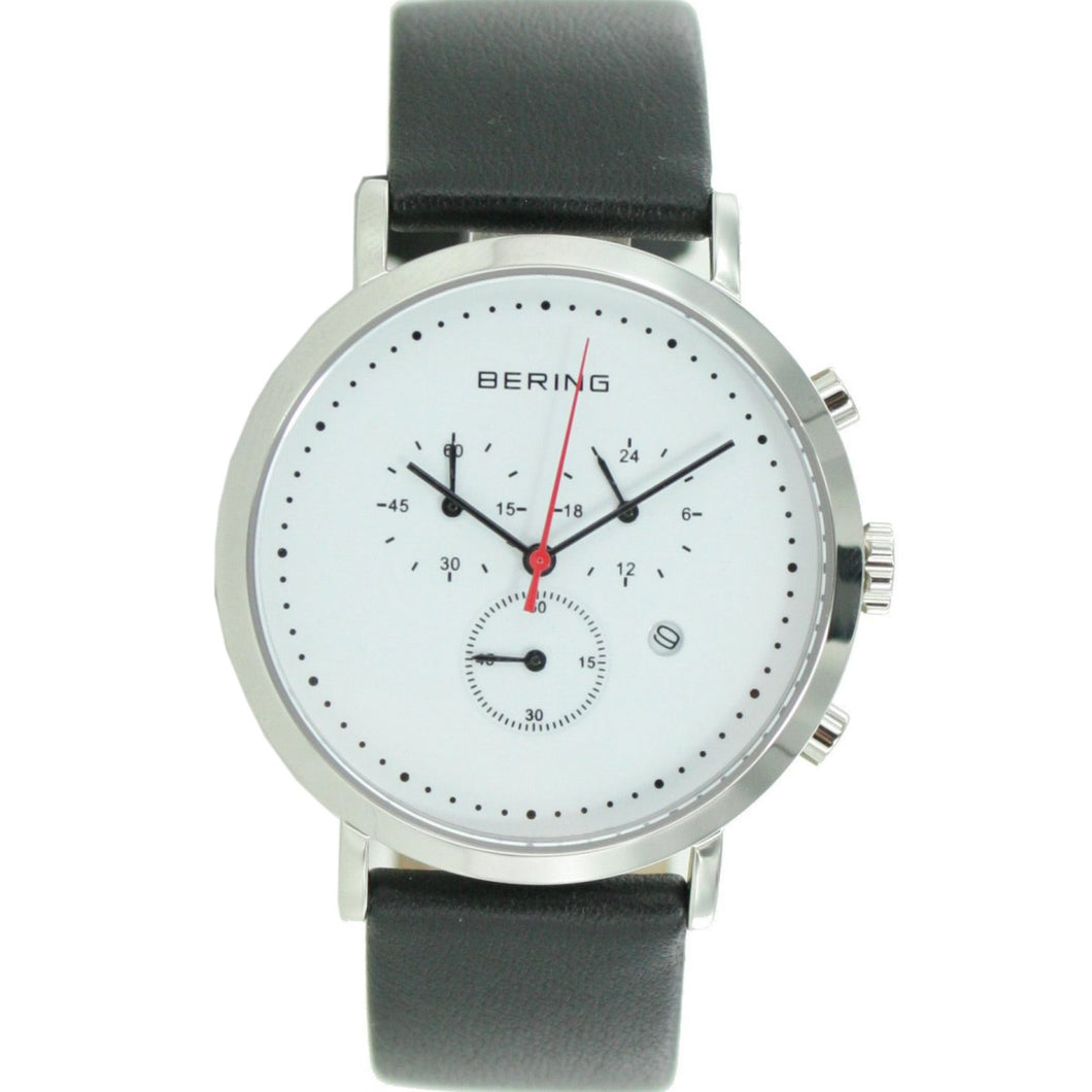 Bering Herren Uhr Armbanduhr Slim Classic Chronograph - 10540-404-1 Leder